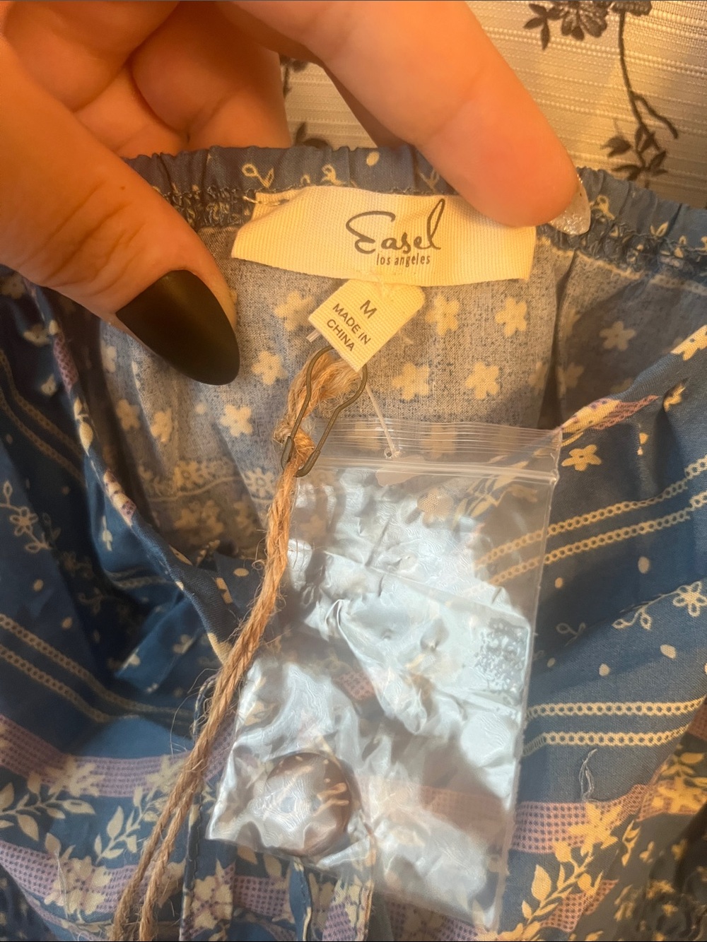 Easel NWT Striped Floral Shirred Waist Tank Top - Picture 3 of 5
